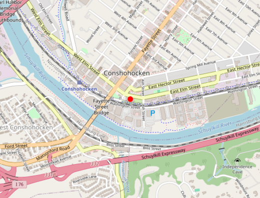 Map showing location of YoungerMeMD in Conshohocken, Pennsylvania