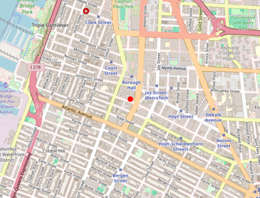 Map showing location of Zephyr Medical in Brooklyn, NY